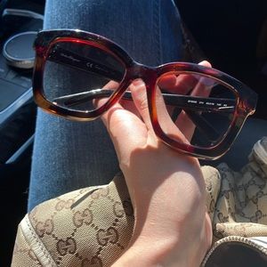 Salvatore Ferragamo sunglasses in brown square shape